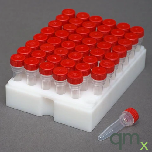 0.5ml Polypropylene Vial with Fitted Screw Cap, Short Rack Kit (48 Vials)