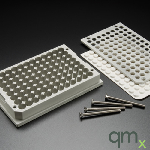 Solid Aluminum 96-Well Base Plate with Tapped Holes