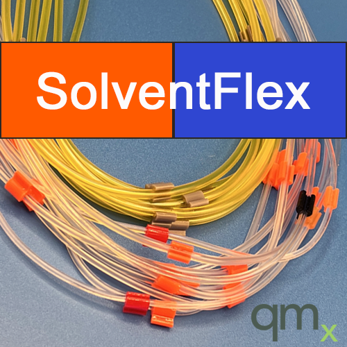 Flared Pump Tubing, SolventFlex 2-stop Orange/Blue 0.25mm ID