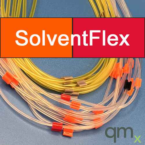 Flared Pump Tubing, SolventFlex 2-stop Orange/Red 0.19mm ID